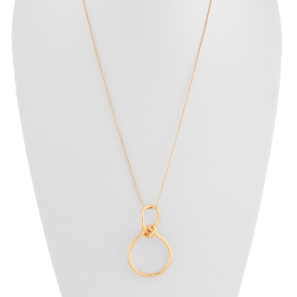 Geometric & Knotted Pendant Brass Necklace - Picture 1 of 3